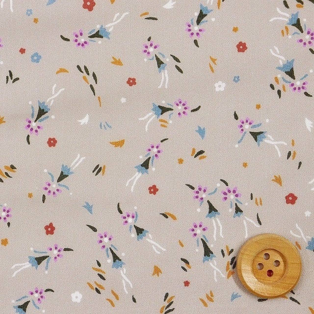 リバティプリント タナローン（Dolly Dance ドリー・ダンス）ベージュ【363J6442・A】