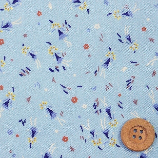 リバティプリント タナローン（Dolly Dance ドリー・ダンス）ライトブルー【363J6442・B】