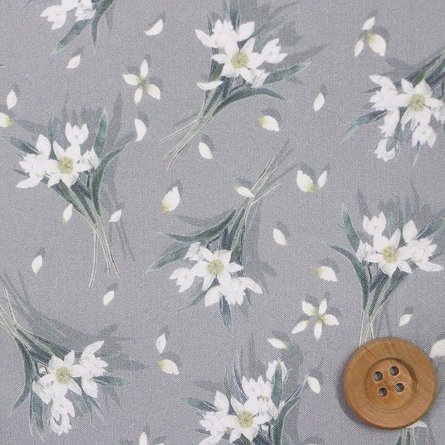 リバティプリント タナローン（DANCING PETALS ダンシング・ペタルス）グレー【3636420・D】