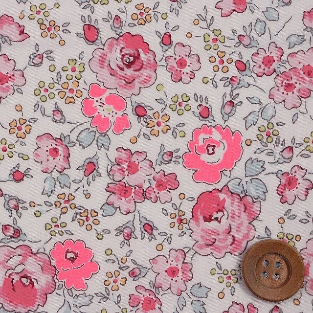 リバティプリント タナローン（Felicite フェリシテ）ピンク（ネオンカラー）【97-3637113N・J22C】