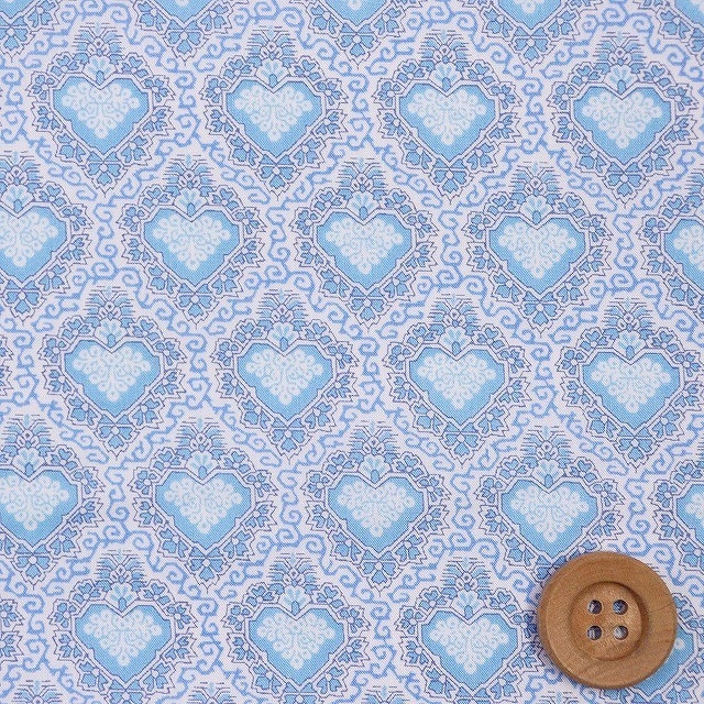 リバティプリント タナローン（King of Hearts キング・オブ・ハーツ）ライトブルー【22-3632107・22CT】