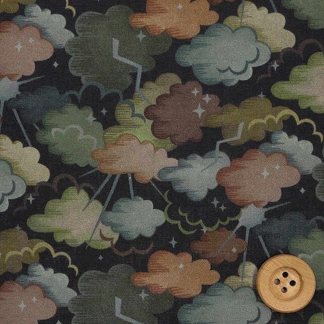 リバティプリント タナローン（Cloud Nine クラウド・ナイン）ダークグリーン【22-3632110・22BT】