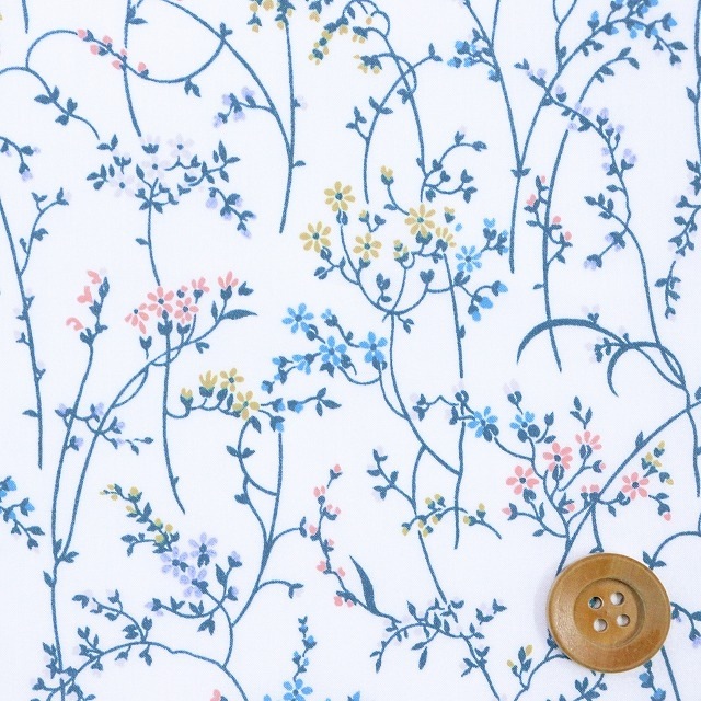 【セール対象商品】リバティプリント タナローン（Erica エリカ）ブルー【21-3631233・21BT】