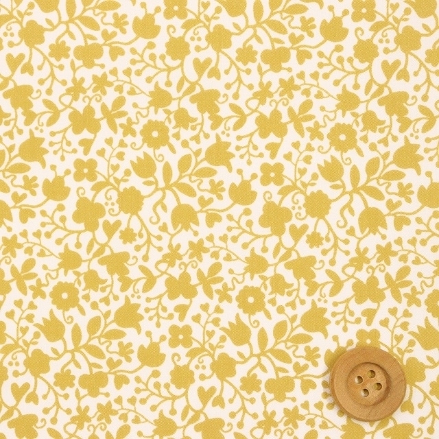【セール対象商品】リバティプリント タナローン（Floral Stencil フローラル・ステンシル）イエロー【21-3631237・21AT】