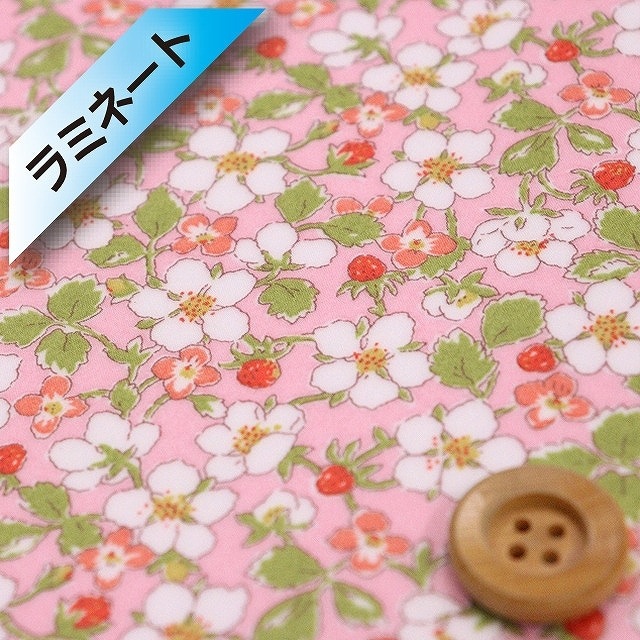 リバティプリント タナローン【ラミネート加工】(Paysanne Blossom ペイザンヌ・ブロッサム)ピンクレッド【24-3634121・24AU】