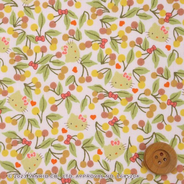 ハローキティ×リバティ・ファブリックス タナローン（Cherries and Bows チェリーズ・アンド・ボウズ）イエロー【DC33495・J24B】
