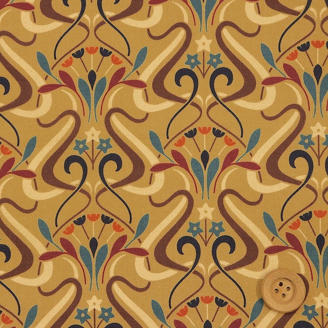 リバティプリント タナローン（Lyra ライラ）モカ【DC31075・J21D】