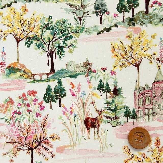 【セール対象商品】リバティプリント タナローン（Edinburgh Castle エディンバラ・キャッスル）ピンク【DC30634・J20B】