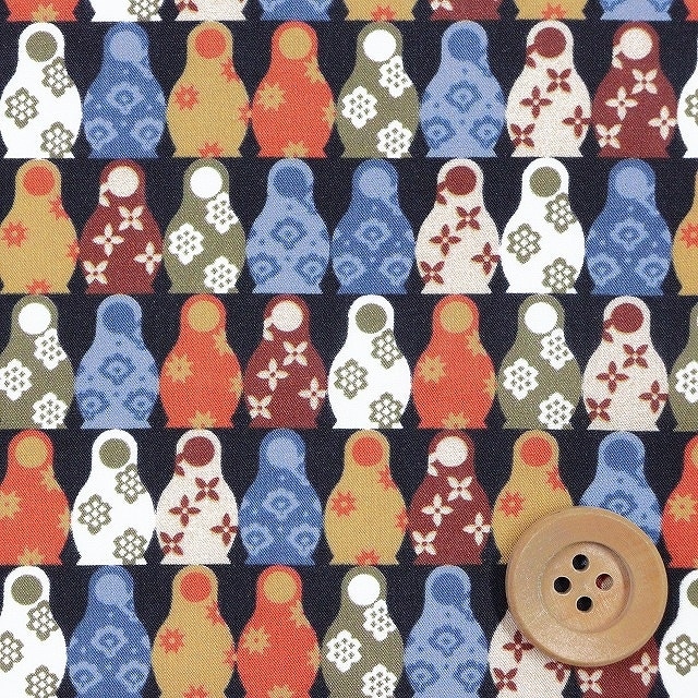 【セール対象商品】リバティプリント タナローン（Russian Doll ロシアン・ドール）ブルー・オレンジ【DC30642・J20B】