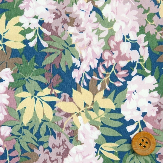 リバティプリント タナローン（Summer Fresco サマー・フレスコ）スモーキーパープル＆ブルー【DC31023・J20D】