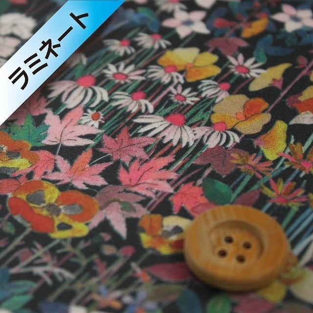 リバティプリント タナローン【ラミネート加工】（Faria Flowers Small ファリア・フラワーズ・スモール）カラフル【18-3638246・18BT】