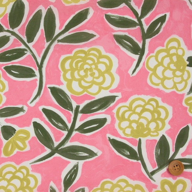 リバティ・ファブリックス タナローン（Frieze フリーズ）ピンク＆イエロー【19-3639201・19CT】