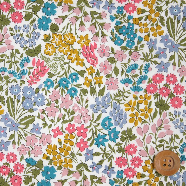 リバティ・ファブリックス タナローン（Sweet May スウィート・メイ）イエロー＆ブルー【19-3639220・19CT】