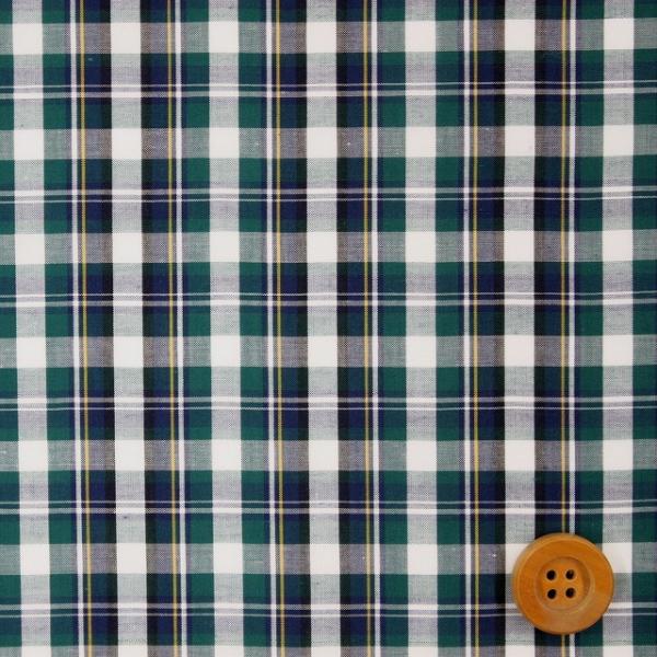 リバティ・ファブリックス【先染タナローンチェック】（Tartan Check タータン・チェック）グリーン＆ホワイト 【3265100・2】