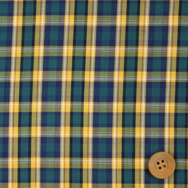 リバティ・ファブリックス【先染タナローンチェック】（Tartan Check タータン・チェック）イエロー＆グリーン 【3265100・3】