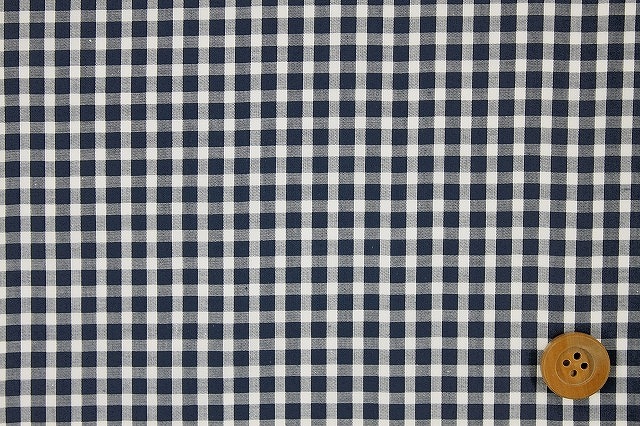 リバティプリント 【先染タナローンチェック】（Gingham Check ギンガム・チェック／紺）70cm