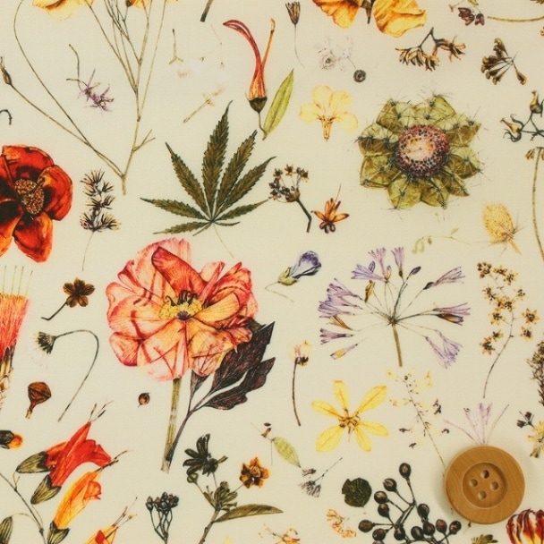 【サンドウ限定復刻色】リバティプリント タナローン347(Floral Eve フローラル・イヴ／ベージュ）60cm