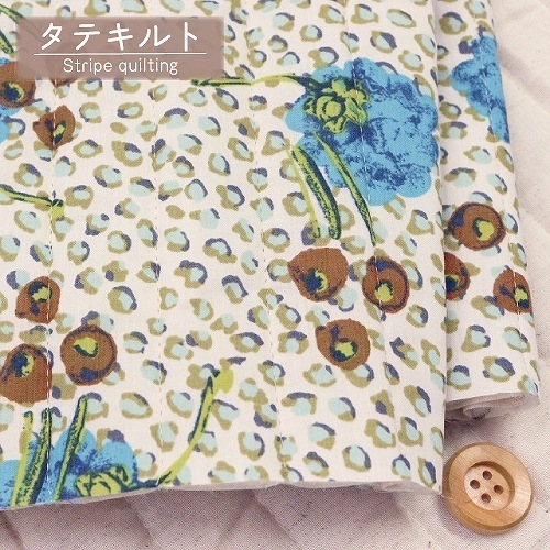 【数量限定販売】リバティプリント タナローン【縦キルト】(Juniper ジュニパー/ライトブルー&ブラウン)50cm