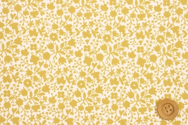 リバティプリント タナローン（Floral Stencil フローラル・ステンシル／イエロー）50cm