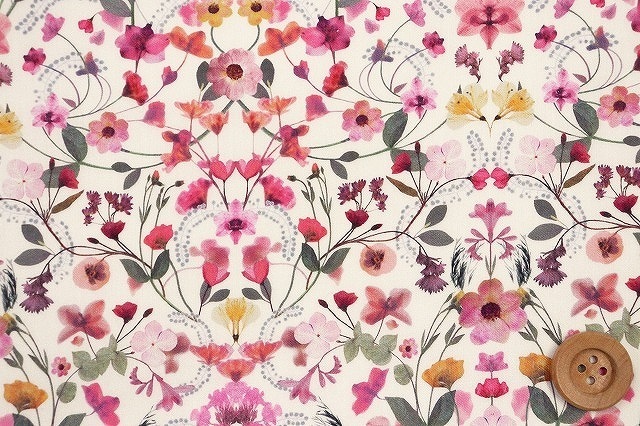 リバティプリント タナローン（Aurora オーロラ／ピンク）50cm