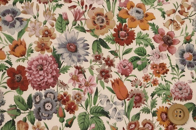 リバティプリント タナローン（Heirloom エアルーム／ピンク＆オレンジ）80cm