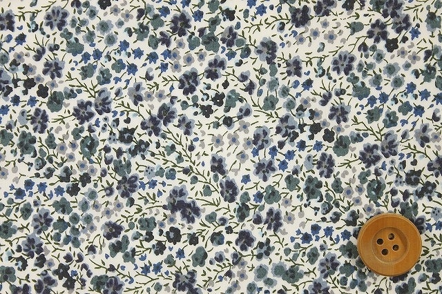 リバティプリント タナローン（Phoebe フィービー／グレー＆ネイビー）50cm