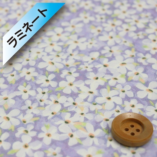 リバティプリント タナローン【ラミネート加工】（Petal Wish ペタル・ウィッシュ）りんどう【20-36301105・J21B】