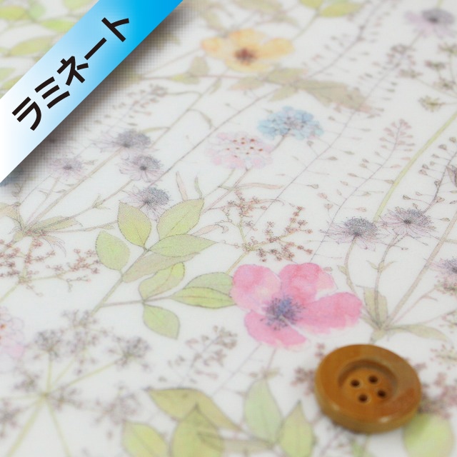 【サンドウ限定販売】リバティ・ファブリックス タナローン【ラミネート加工】（Irma イルマSS/縮小版）ライトピンク＆ベージュ【3633182・AE】