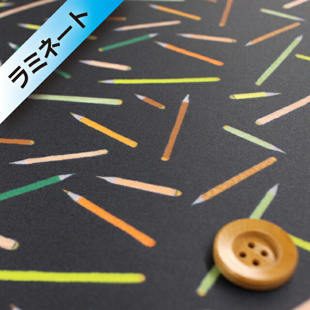 リバティ・ファブリックス タナローン474【ラミネート加工】（Sketch スケッチ）ネイビー＆オレンジ【16-3636188・16C】