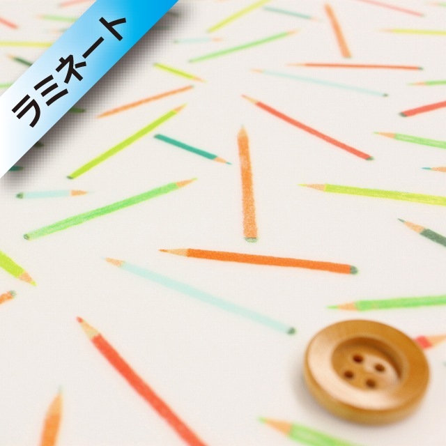 リバティプリント タナローン474【ラミネート加工】(Sketch スケッチ)オフホワイト&グリーン【16-3636188・16D】