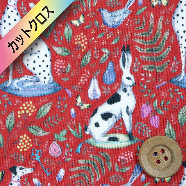 【サンドウオリジナルカラー】リバティプリント タナローン（Catherine Rowe キャサリン・ロウ）ルージュ【20-36302200・J23C】カットクロス