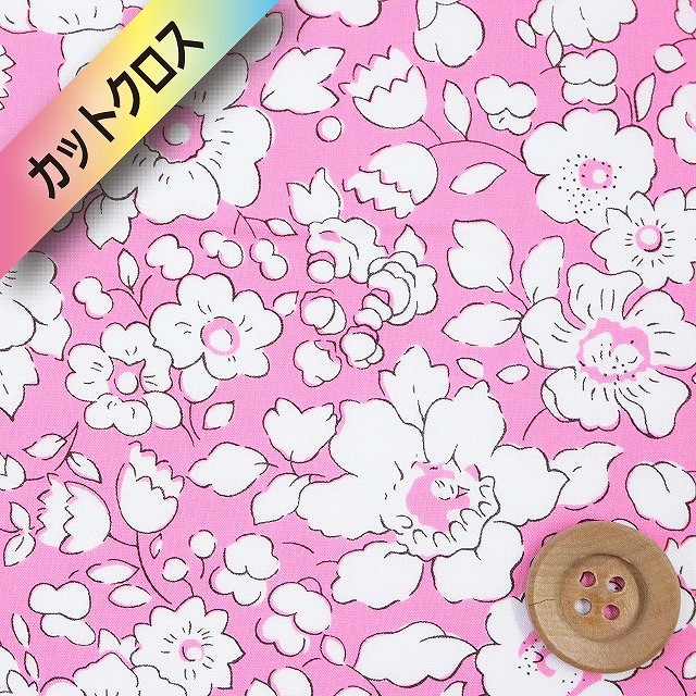 リバティプリント タナローン（BETSY BOO ベッツィ・ブー）ピンク【23-3633129・23AT】カットクロス