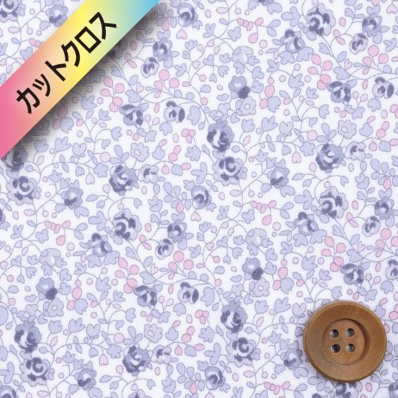 【サンドウオリジナルカラー】リバティプリント タナローン（Eloise エロイーズ）イブニンググレー【05-3635272・J22B】カットクロス
