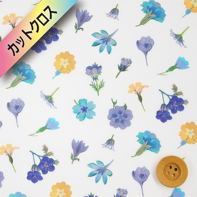 リバティプリント タナローン（Devon Petals デヴォン・ペタルズ）ブルー【DC30098・J19B】カットクロス