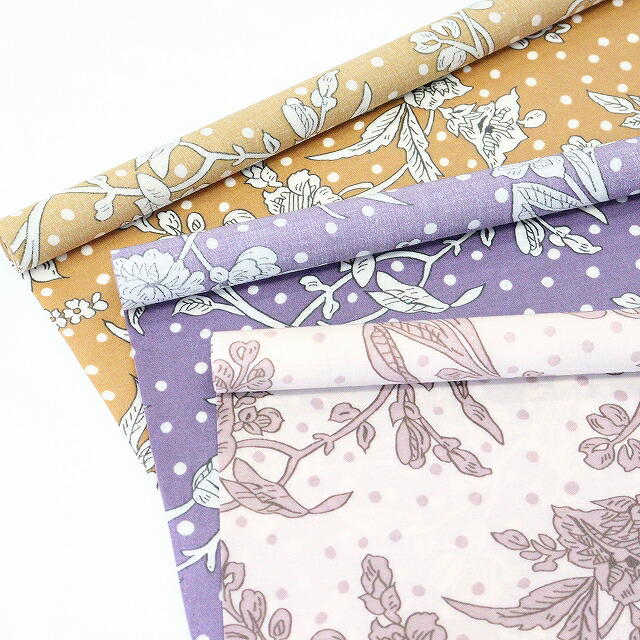 ◎リバティ・ファブリックスお試しセット◎リバティプリント【ラミネート加工】カットクロス3枚セット（Malory/ サンドウオリジナルカラー）