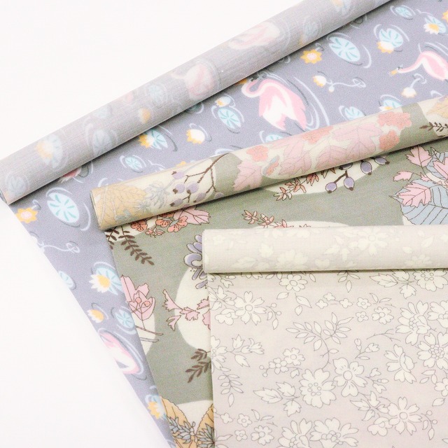 ◎リバティ・ファブリックスお試しセット◎リバティプリント【ラミネート加工】カットクロス3枚セット（グレー系／Manon）