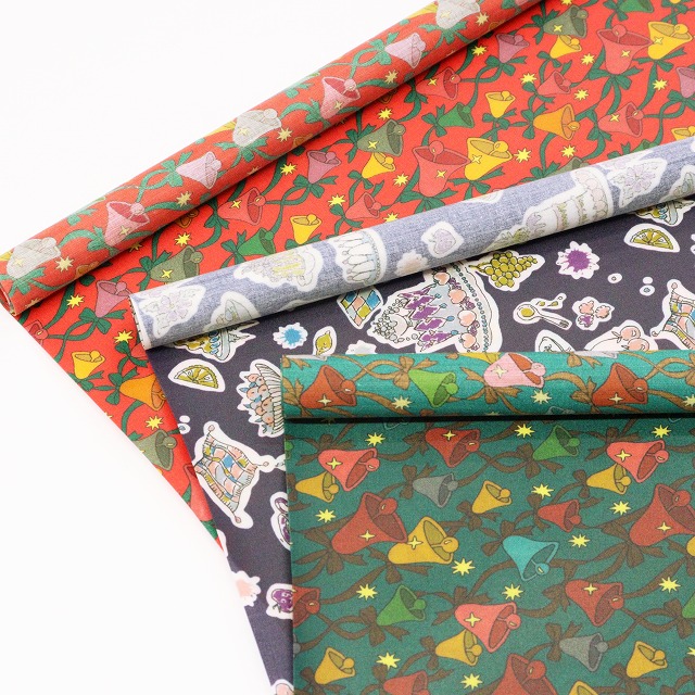 ◎リバティ・ファブリックスお試しセット◎リバティプリント【ラミネート加工】カットクロス3枚セット（Sparkling Bells）