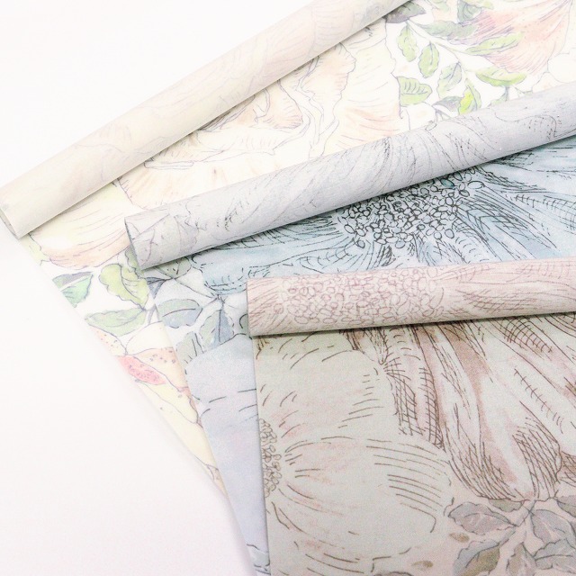◎リバティ・ファブリックスお試しセット◎リバティプリント【ラミネート加工】カットクロス3枚セット（Rose Xanthe）