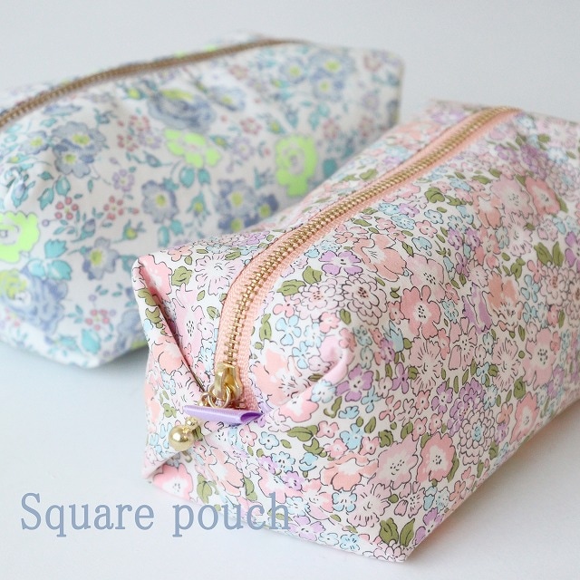 ◎リバティ・ファブリックス生地で作る◎スクエアポーチ【キット