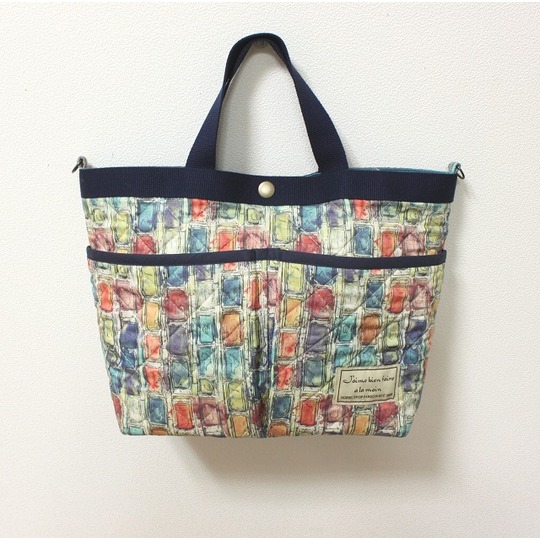 リバティ・ファブリックス キルティング生地で作るダブルポケットのトートバッグ【キット】