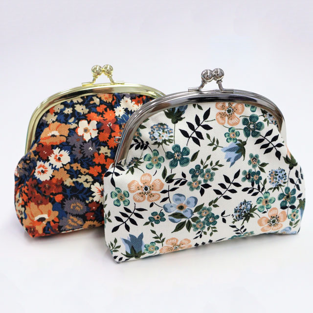 リバティ・ファブリックス 帆布で作る がまぐちポーチ【キット】