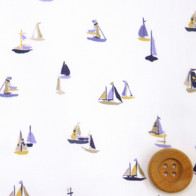 リバティプリント タナローン（Coastal Cruise コースタル・クルーズ）パープル＆イエロー【24-1224133・P24A】