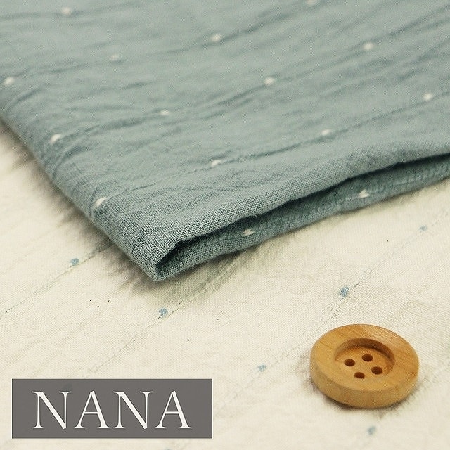 【NANA】カットドビー ドット柄【ワッシャー加工】 オフホワイト【7743・1】