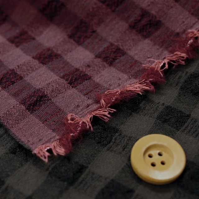 【NANA】コットンウールチェック生地（3）【全2色】 チャコールブラック【7681・2】