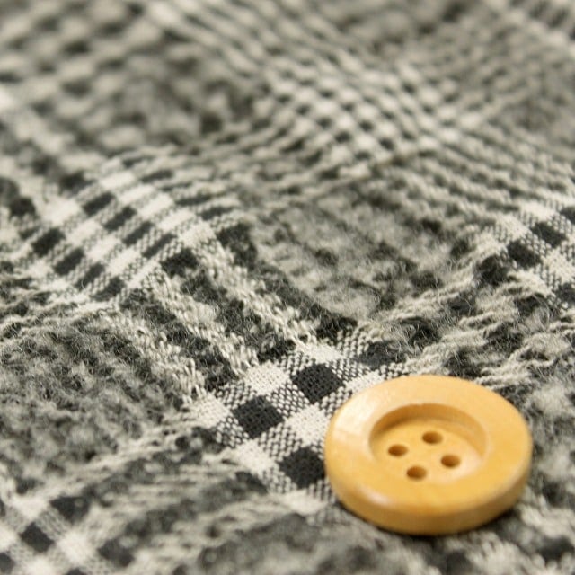 【NANA】コットンウールチェック生地（2）【ブラックギンガム】 ブラック【7706・1】