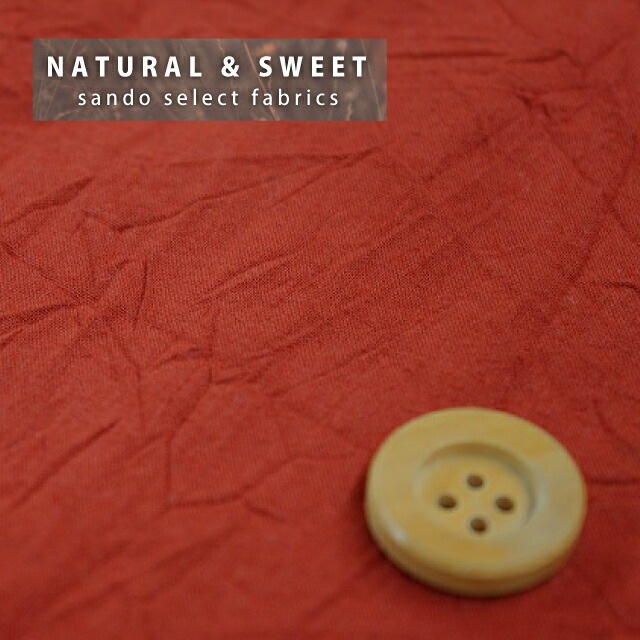 【NANA】キャンブリック無地【ワッシャー加工】レッド（6367・D19）