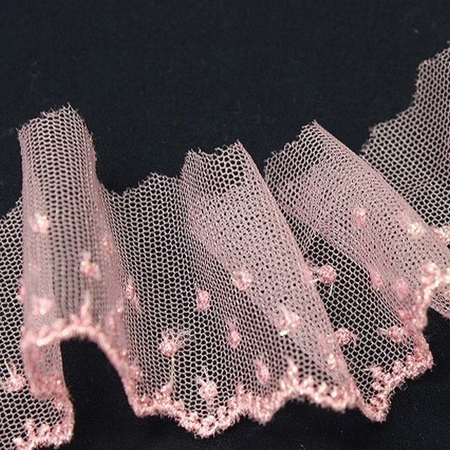 ラメ入り しずくレース【巾約42mm】ピンク【874008S・31】【50cm以上10cm単位】