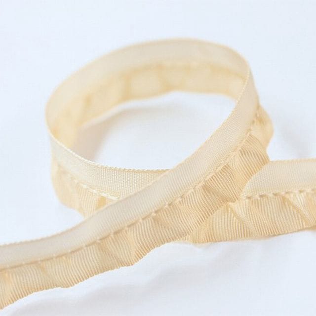 フリルリボン【巾約12mm】ベージュ【4571・89】【50cm以上10cm単位】
