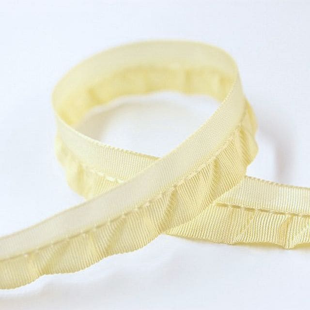 フリルリボン【巾約12mm】イエロー【4571・15】【50cm以上10cm単位】