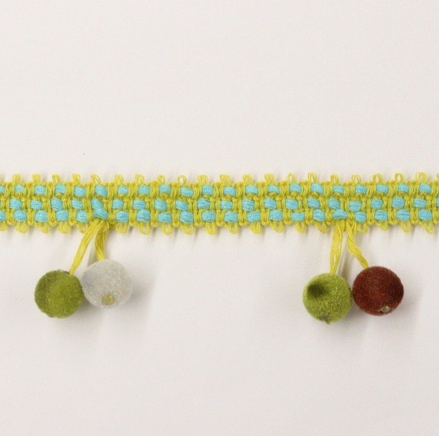 ★SALE★輸入ボンボンブレード【ボンボン2ペア単位（約122mm）】グリーン【8399・GR】